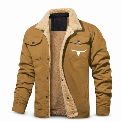 Men's Plush Lined Workwear Casual Fall Winter Warm Coat