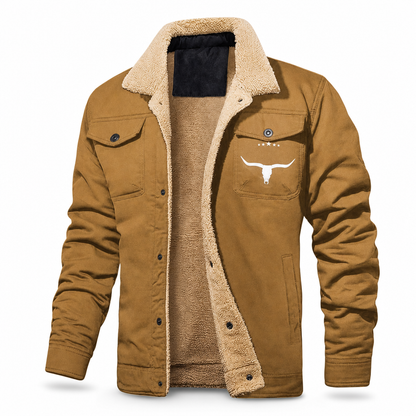 Men's Plush Lined Workwear Casual Fall Winter Warm Coat