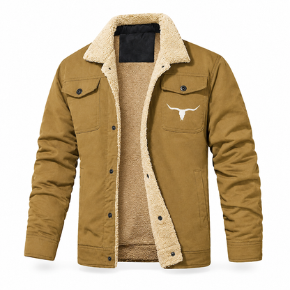 Men's Plush Lined Workwear Casual Fall Winter Warm Coat