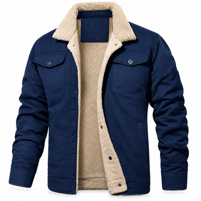 Men's Plush Lined Workwear Casual Fall Winter Warm Coat