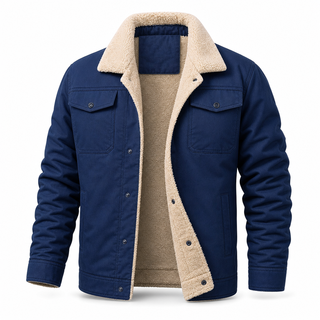 Men's Plush Lined Workwear Casual Fall Winter Warm Coat