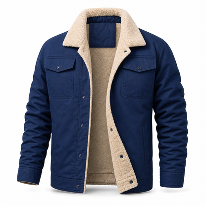 Men's Plush Lined Workwear Casual Fall Winter Warm Coat