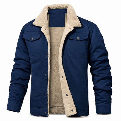 Men's Plush Lined Workwear Casual Fall Winter Warm Coat