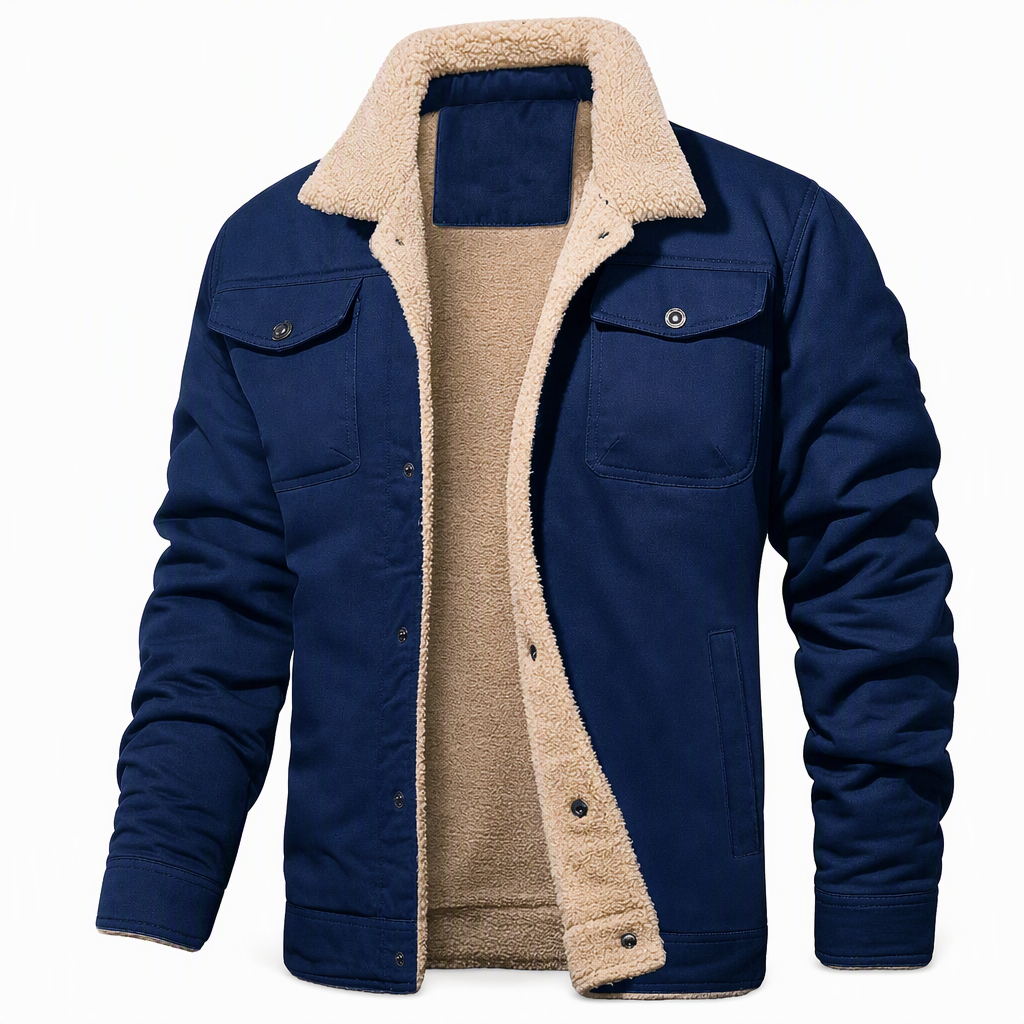 Men's Plush Lined Workwear Casual Fall Winter Warm Coat