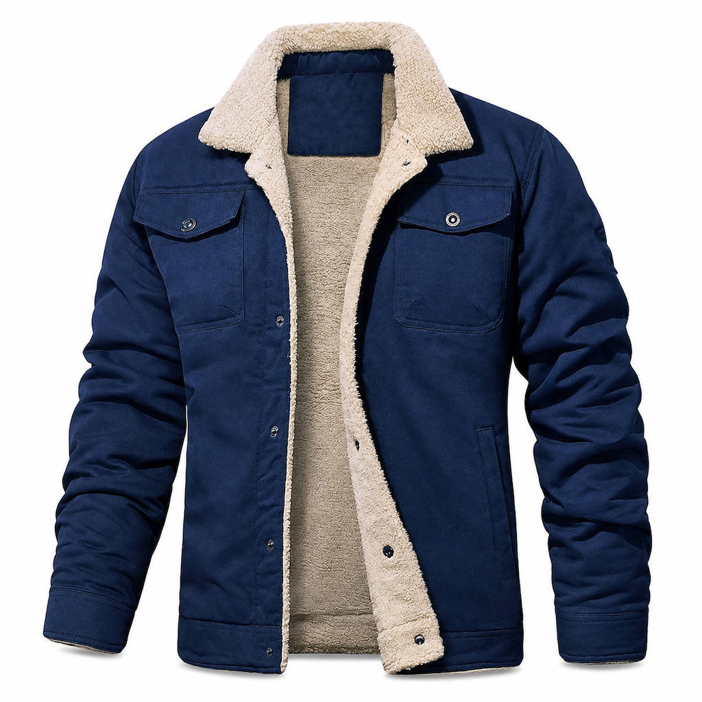 Men's Plush Lined Workwear Casual Fall Winter Warm Coat