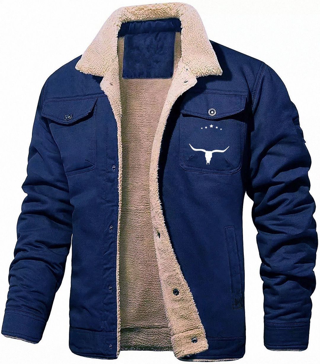Men's Plush Lined Workwear Casual Fall Winter Warm Coat