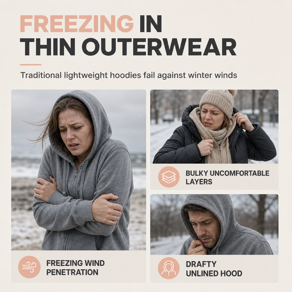 Women's Winter Warm Fleece Hooded Sweatshirt