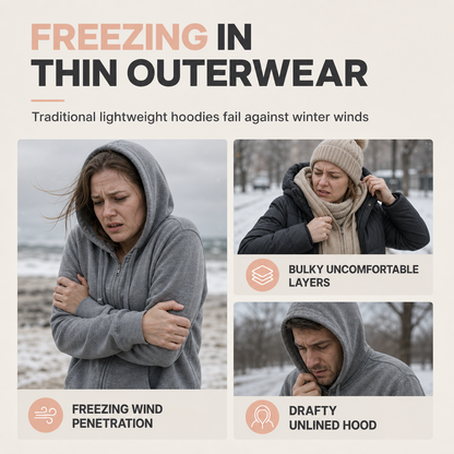 Women's Winter Warm Fleece Hooded Sweatshirt