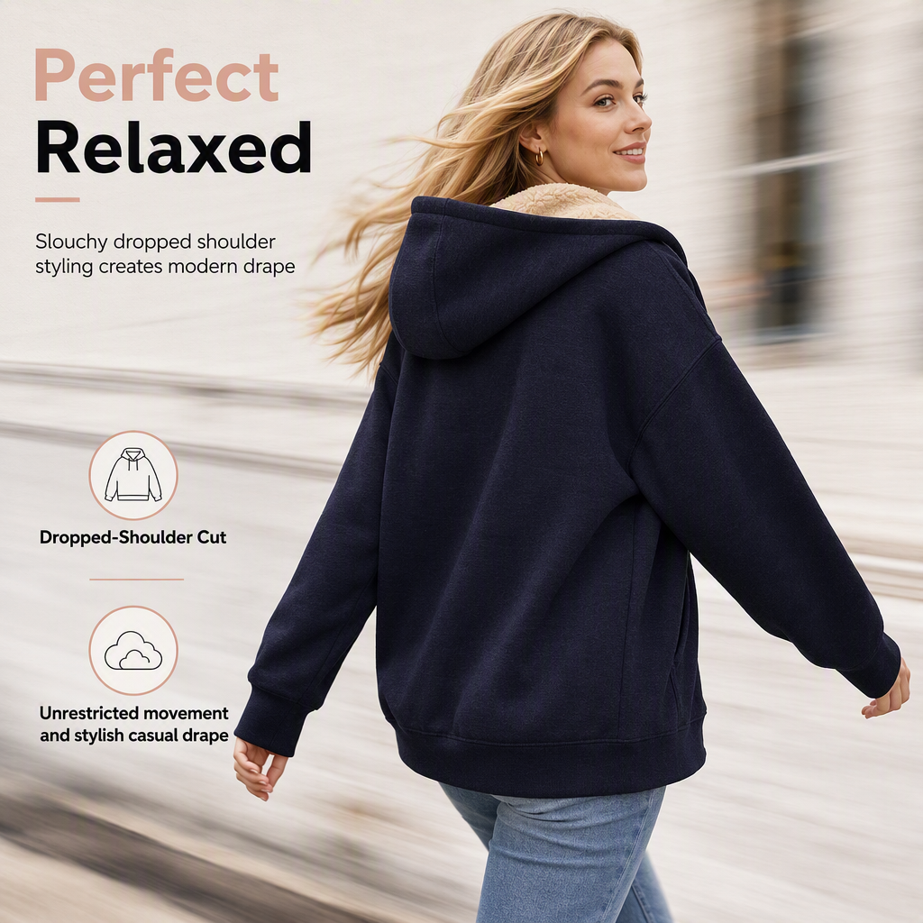 Women's Winter Warm Fleece Hooded Sweatshirt