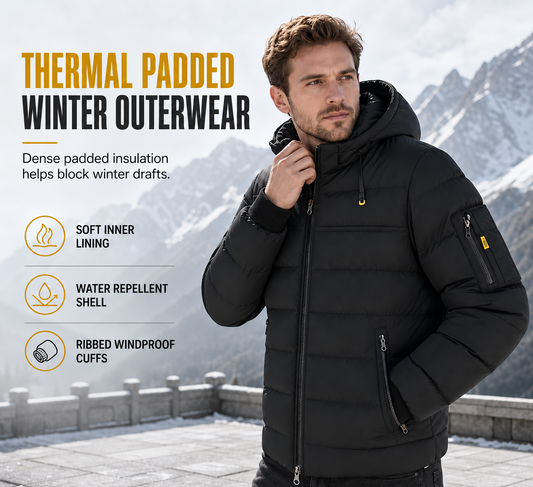 Men's Casual Winter Short Cotton-Padded Warm Insulated Coat