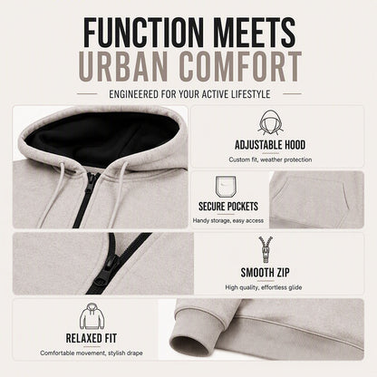 Men's Warm-Lined Full-Zip Hooded Sweatshirt