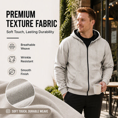 Men's Warm-Lined Full-Zip Hooded Sweatshirt