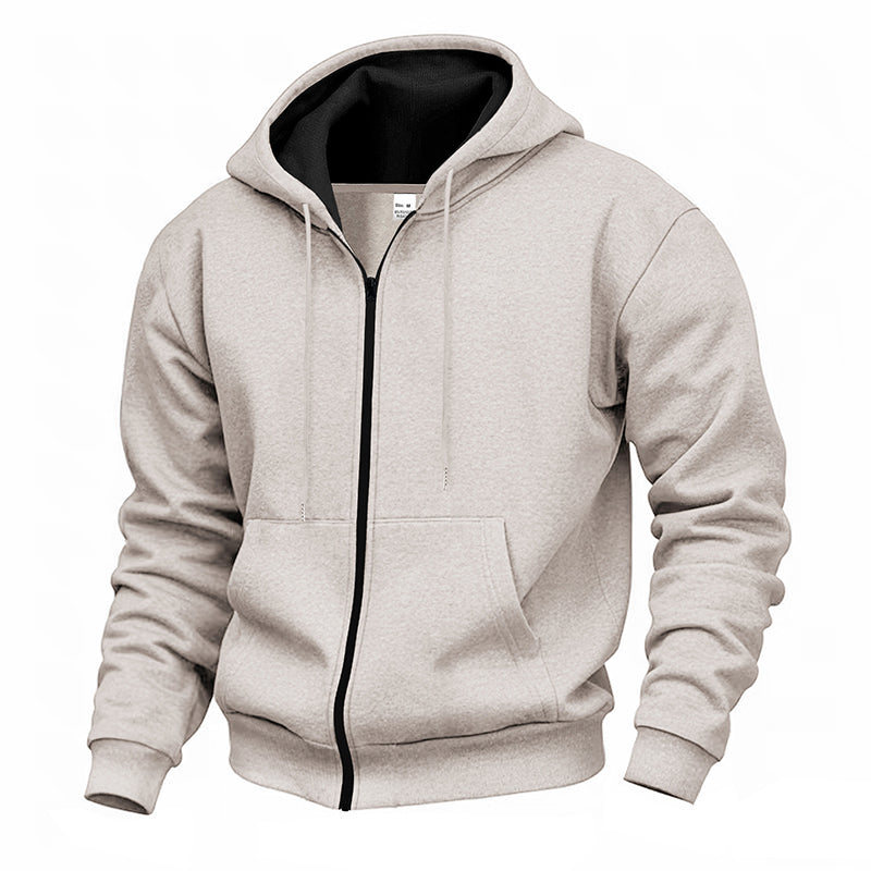 Men's Warm-Lined Full-Zip Hooded Sweatshirt