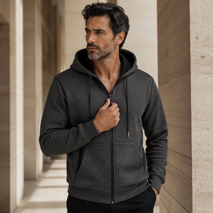 Men's Warm-Lined Full-Zip Hooded Sweatshirt