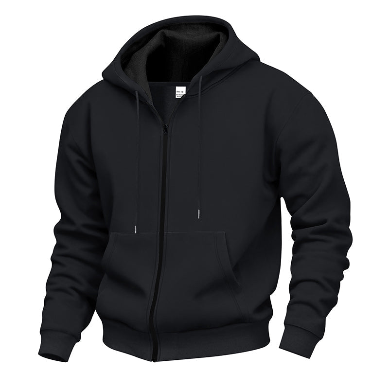 Men's Warm-Lined Full-Zip Hooded Sweatshirt