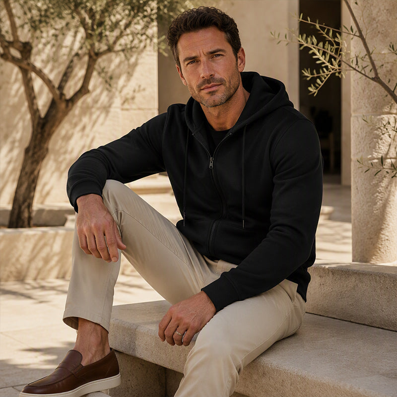 Men's Warm-Lined Full-Zip Hooded Sweatshirt