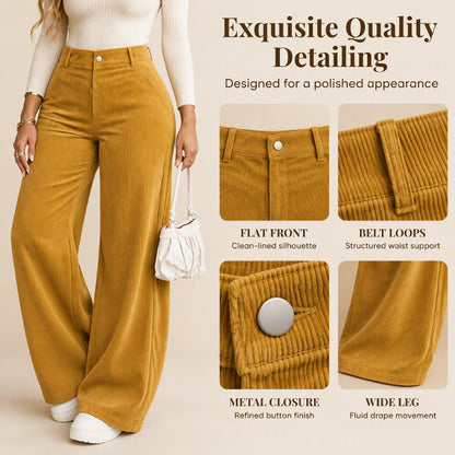 Women's Casual Corduroy Wide-Leg Pants