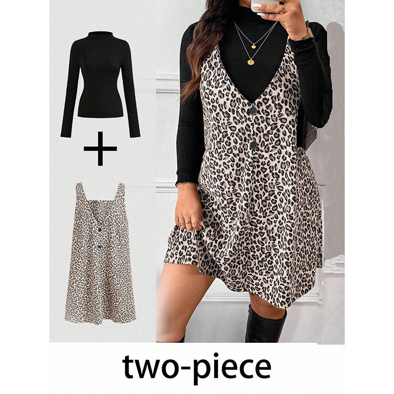 Flattering Layered Leopard Set