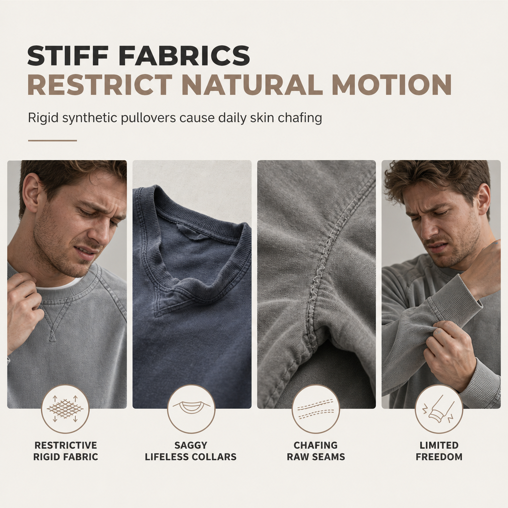 Men's Corduroy Crewneck Long Sleeve Pullover Sweatshirt