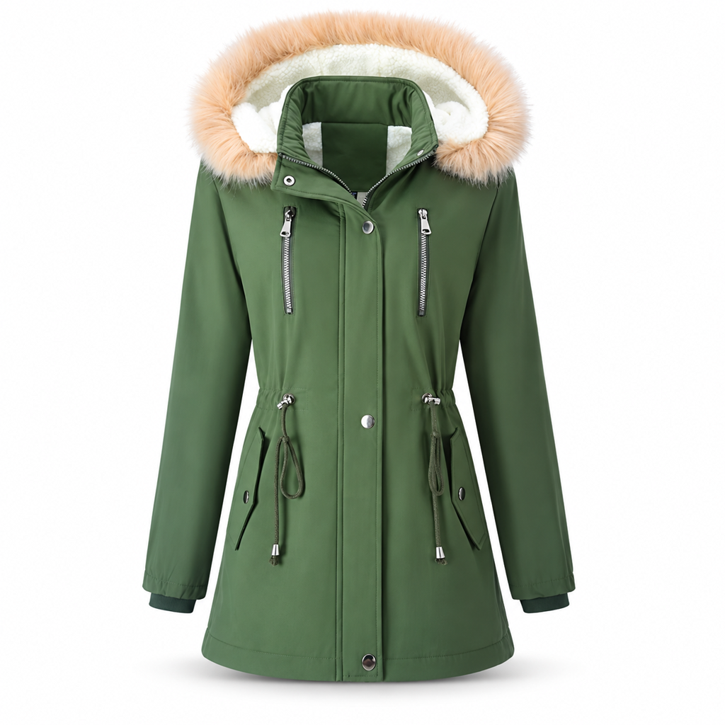 Women's Winter Parka Coat with Faux Fur Hood