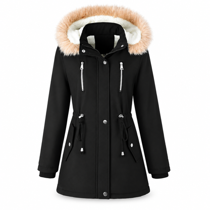Women's Winter Parka Coat with Faux Fur Hood