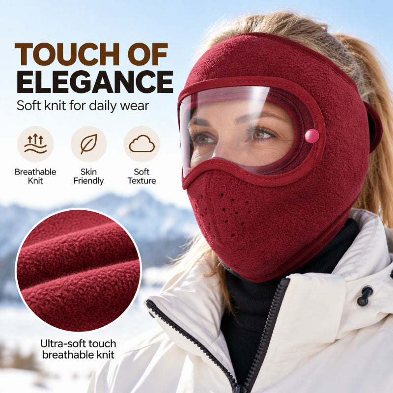 Winter Windproof Warm Face Mask with HD Goggles