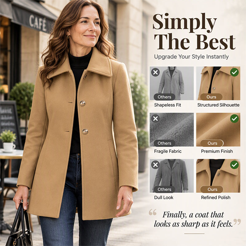 Women's Elegant Slim Fit Mid-Length Coat