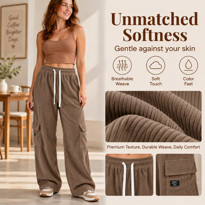 Women's Casual Retro Corduroy Cargo Pants