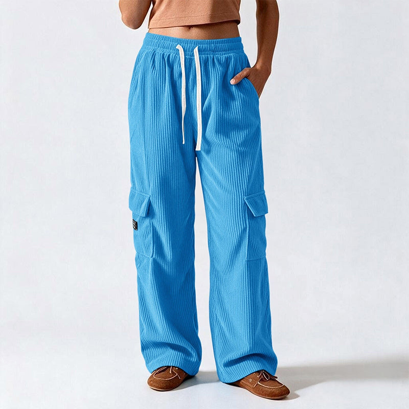 Women's Casual Retro Corduroy Cargo Pants