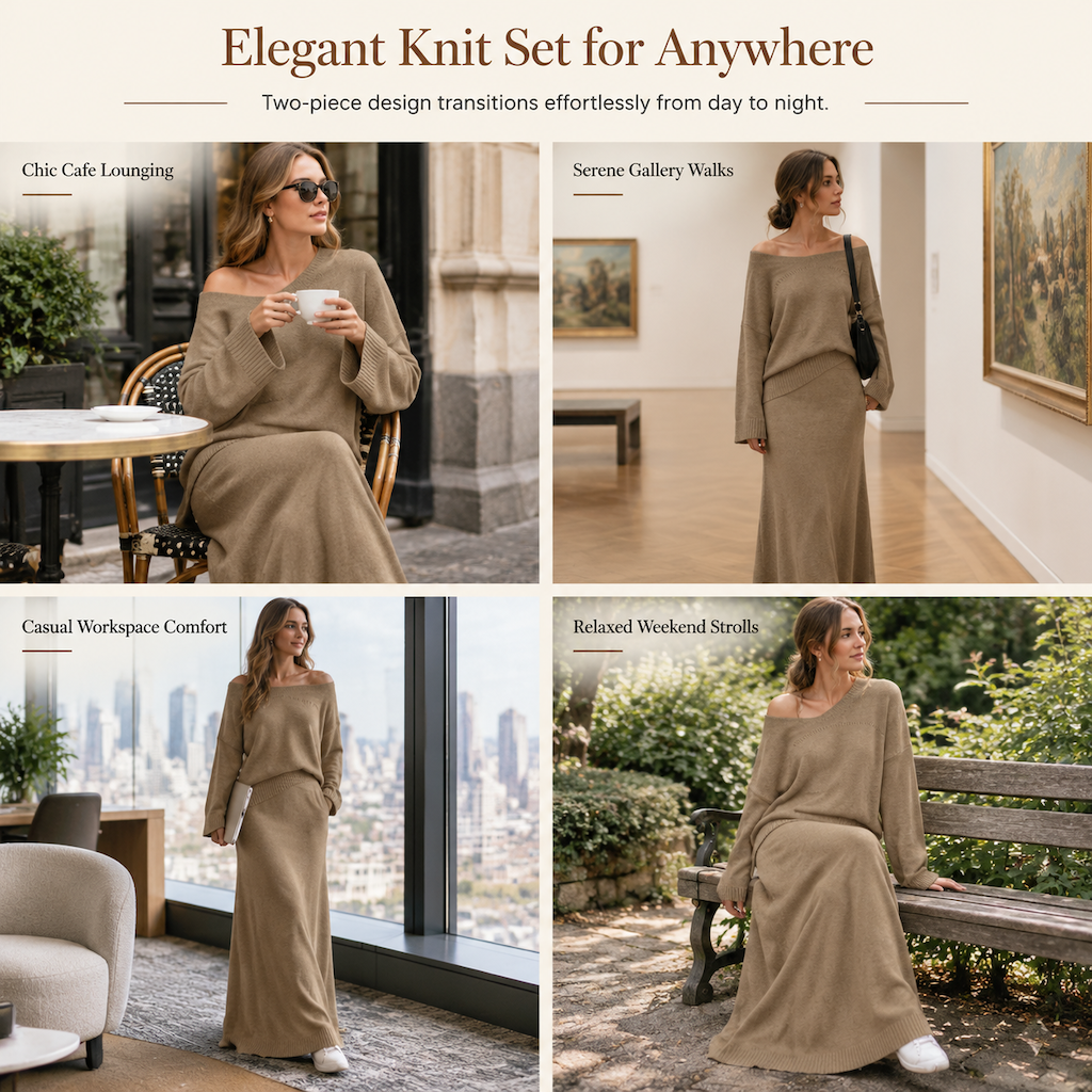 Women's Relaxed Fit Knit Two Piece Knit