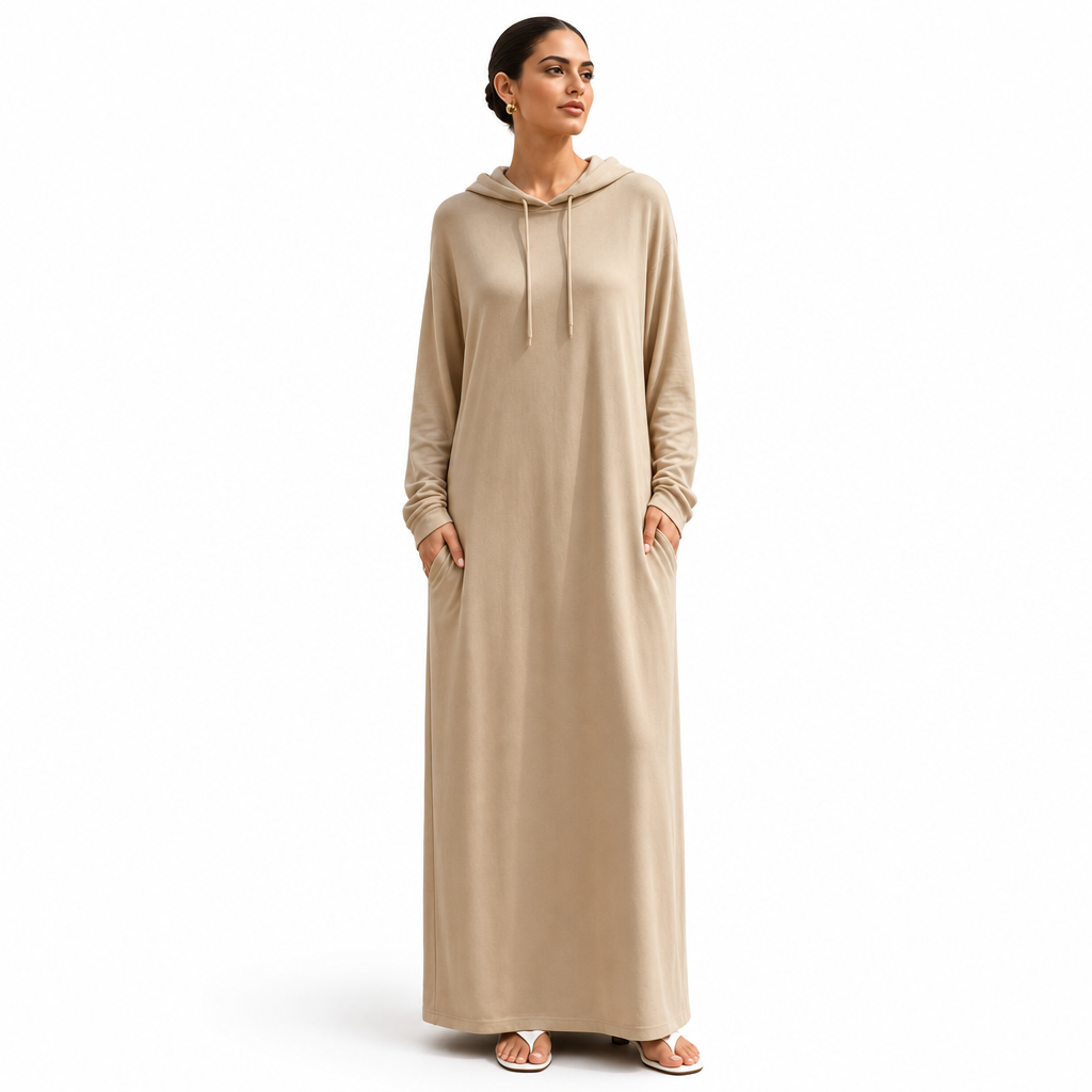 Women's Solid Color Casual Hooded Dress