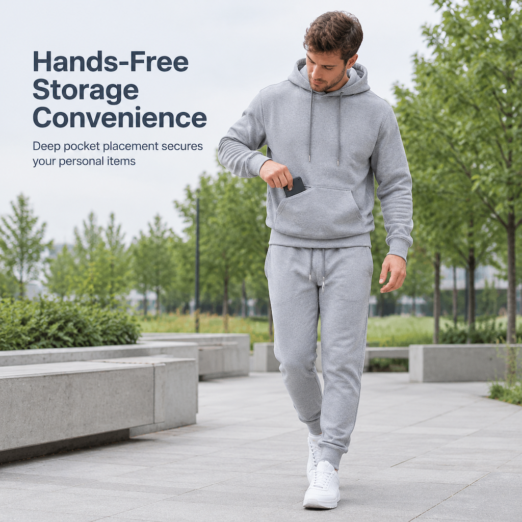 Men's Casual Soft Hoodie and Jogger Trousers Set