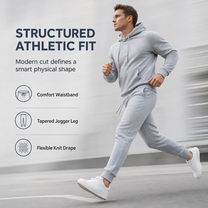 Men's Casual Soft Hoodie and Jogger Trousers Set