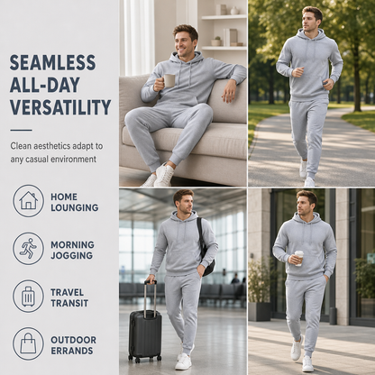 Men's Casual Soft Hoodie and Jogger Trousers Set