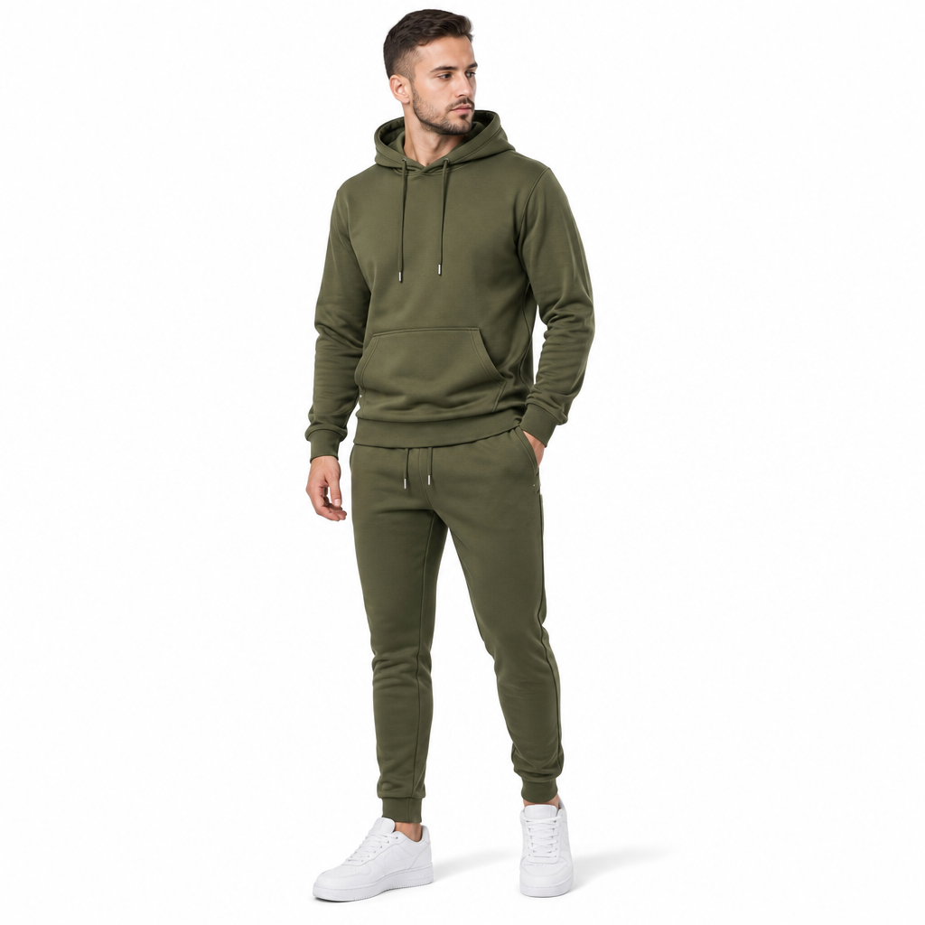 Men's Casual Soft Hoodie and Jogger Trousers Set