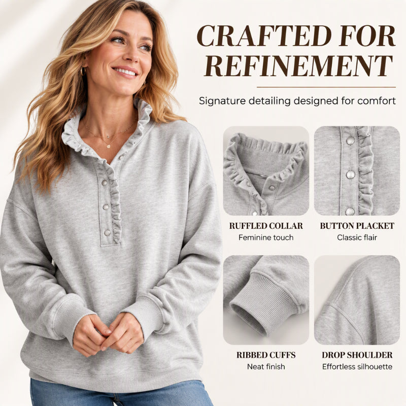 💖Women's Ruffled Collar Pullover Sweatshirt