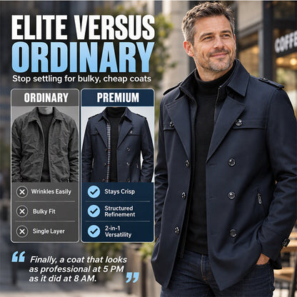 Men's Trench Coat with Detachable Lining