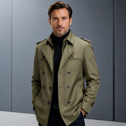 Men's Trench Coat with Detachable Lining