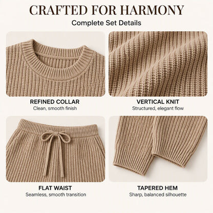 Women's Casual Ribbed Knitwear 2-Piece Set