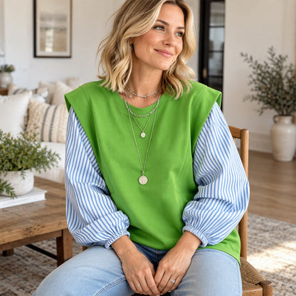 Women's Casual Patchwork Long Sleeve Top