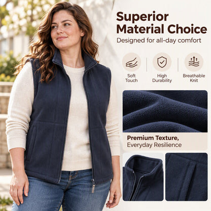 Women's Stand Collar Thermal Brushed Vest