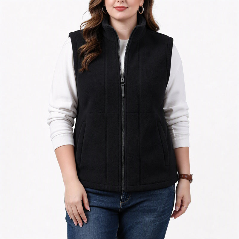 Women's Stand Collar Thermal Brushed Vest
