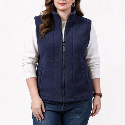 Women's Stand Collar Thermal Brushed Vest