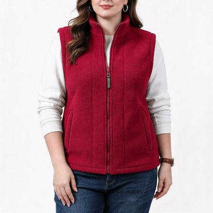 Women's Stand Collar Thermal Brushed Vest