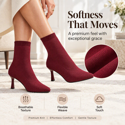 Women's Chic Pointed Toe Knit Stiletto Boots