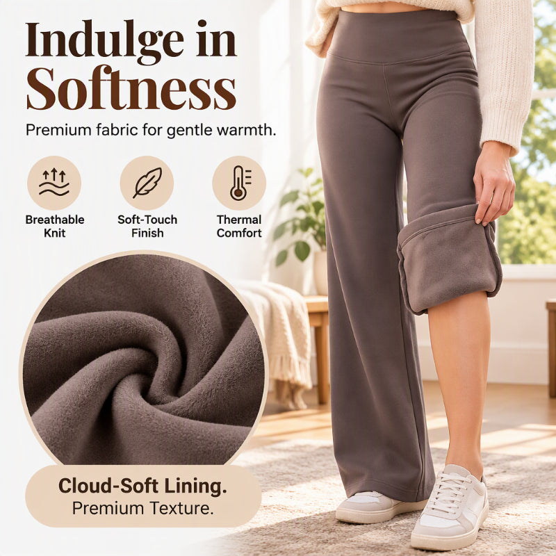 Women's High-Waisted Plush-Lined Flare Pants