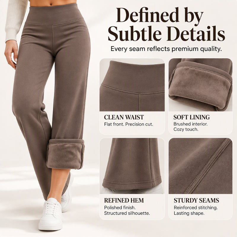 Women's High-Waisted Plush-Lined Flare Pants