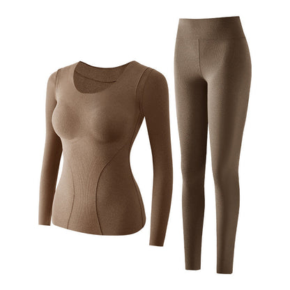 Women's Thermal Underwear Set with Shelf Bra