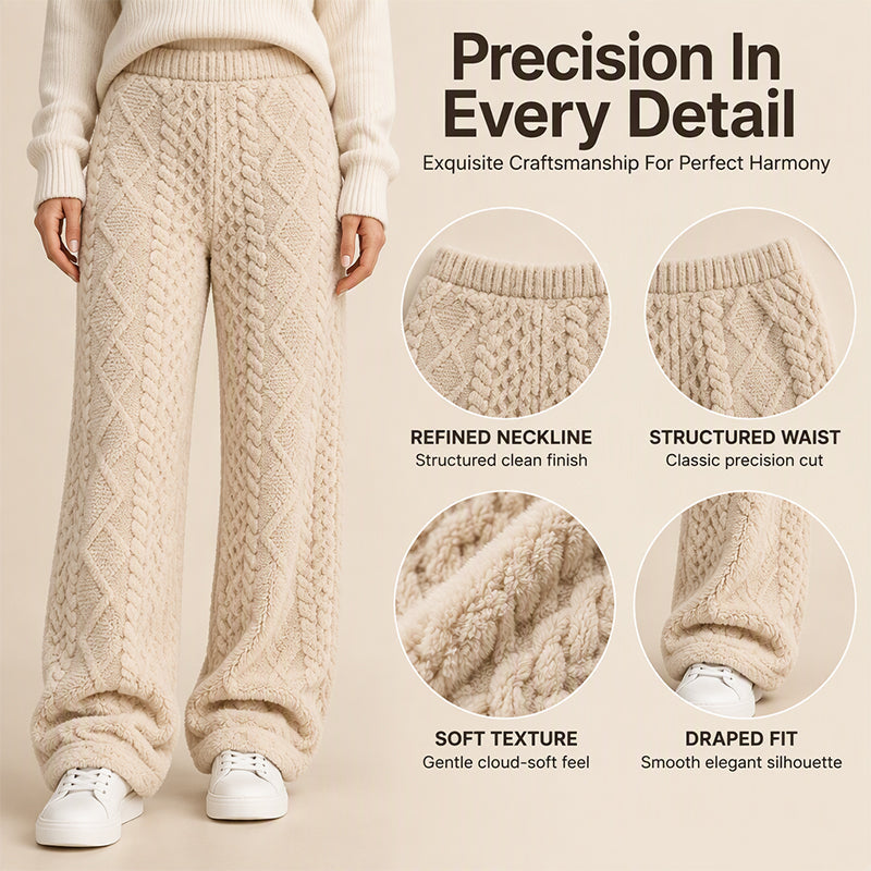 Women's Plush Textured Wide-Leg Lounge Pants