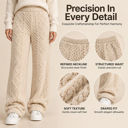 Women's Plush Textured Wide-Leg Lounge Pants